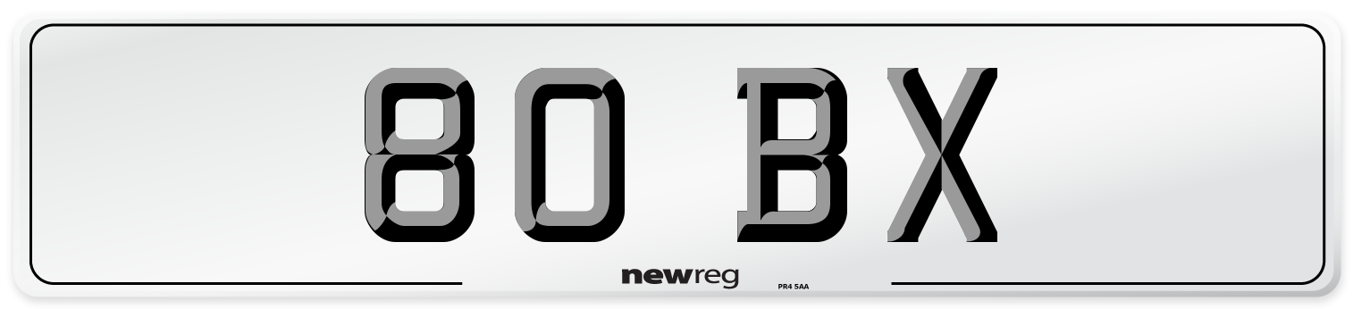 80 BX Number Plate from New Reg